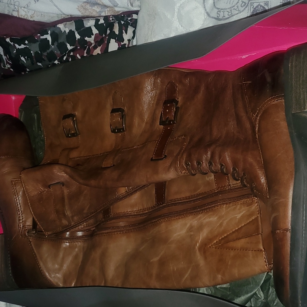Knee high leather boots